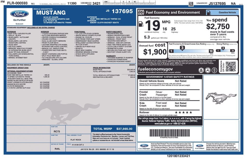 2018 Ford Mustang GT Blue Certified Near Milwaukee WI