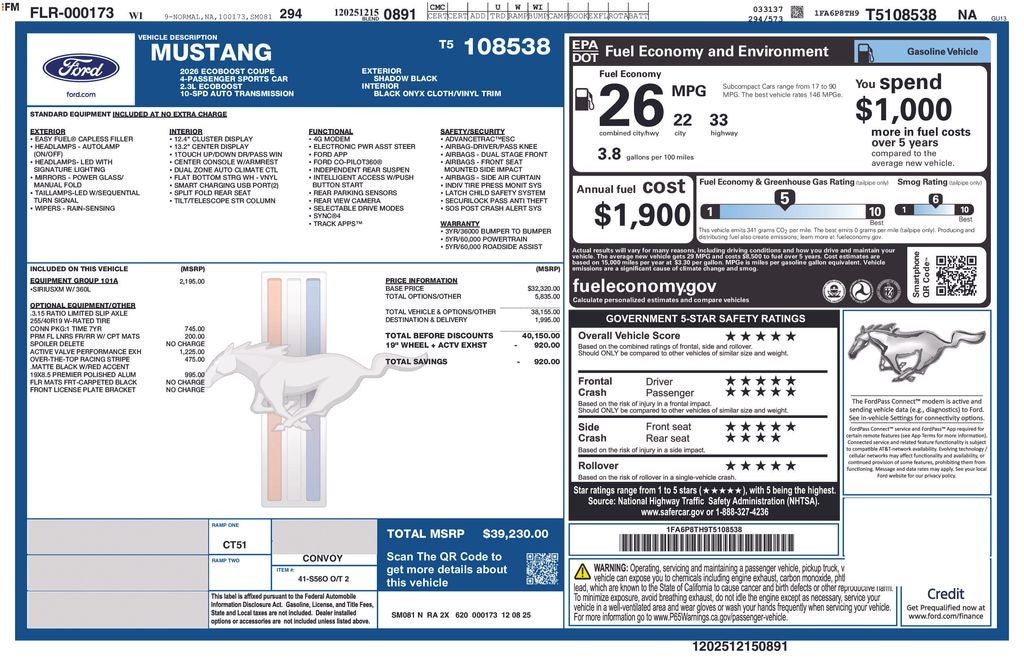 2026 Ford Mustang EcoBoost