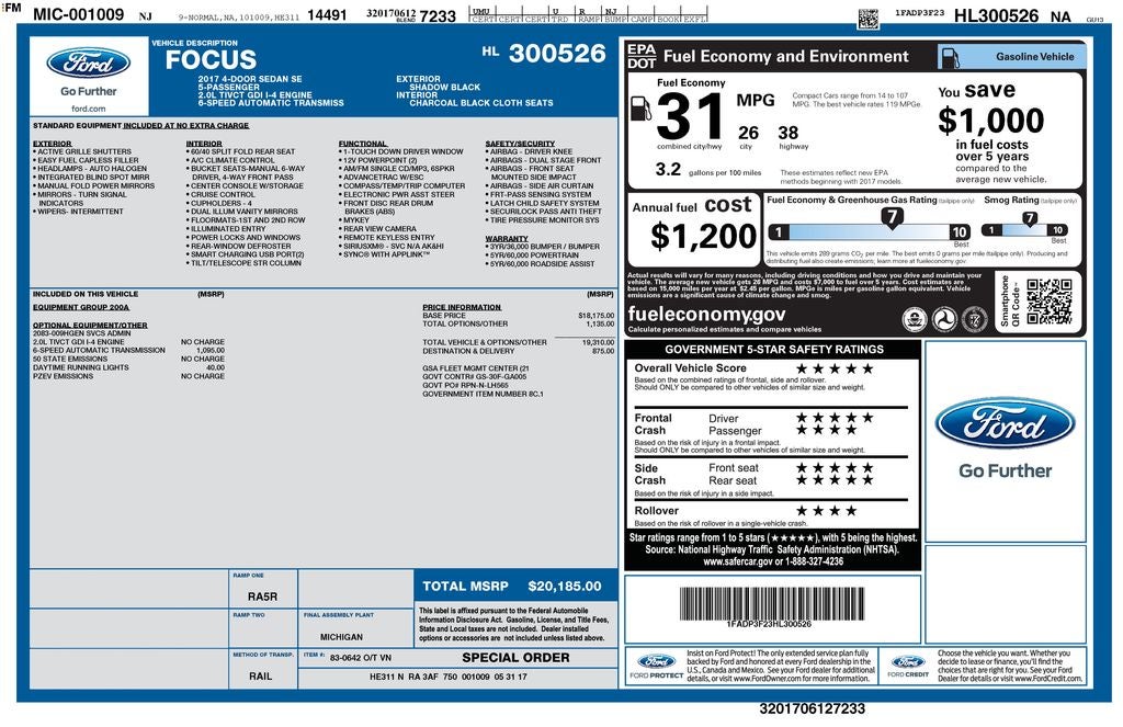 2017 Ford Focus SE Blue Certified Near Milwaukee WI