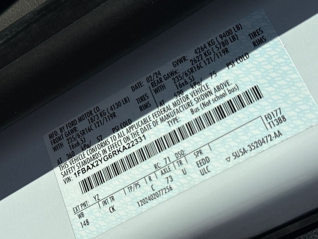 2024 Ford Transit-350 XLT FORD GOLD CERTIFIED