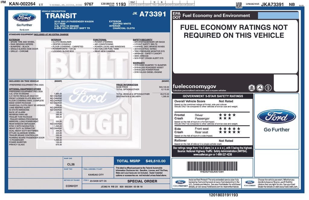 2018 Ford Transit-350 XLT Blue Certified Near Milwaukee WI
