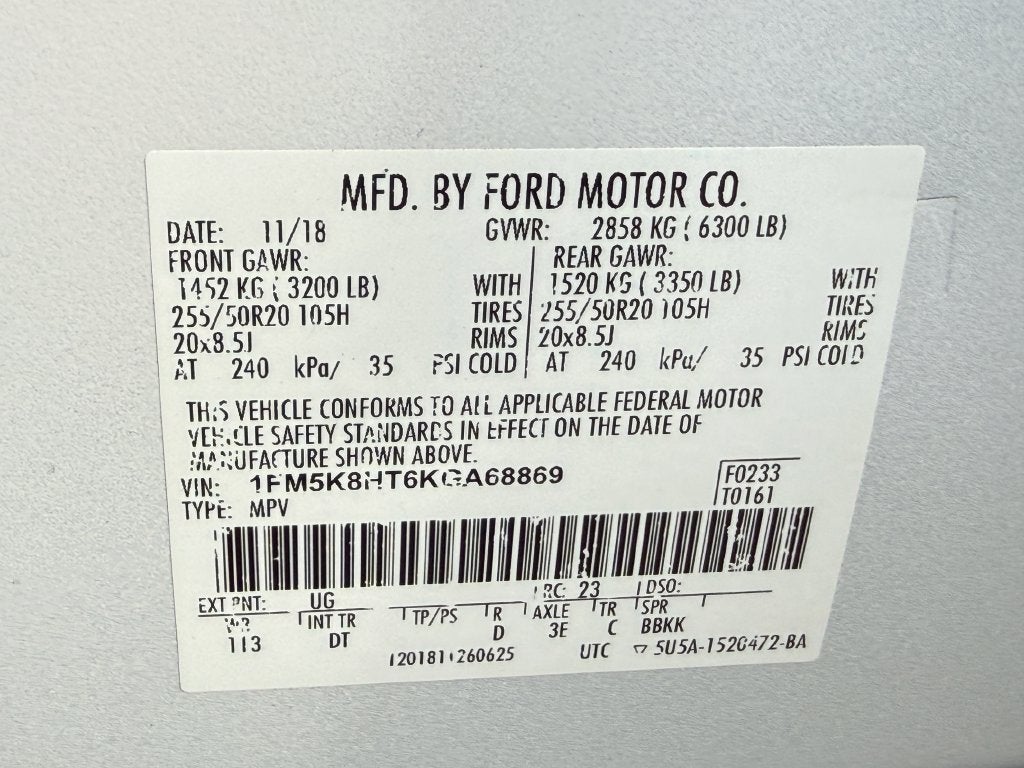 2019 Ford Explorer Platinum FORD BLUE CERTIFIED