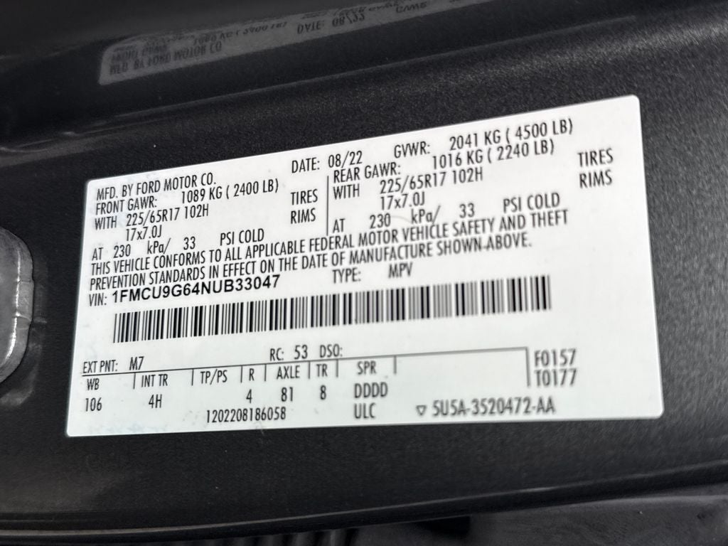 2022 Ford Escape SE FORD BLUE CERTIFIED