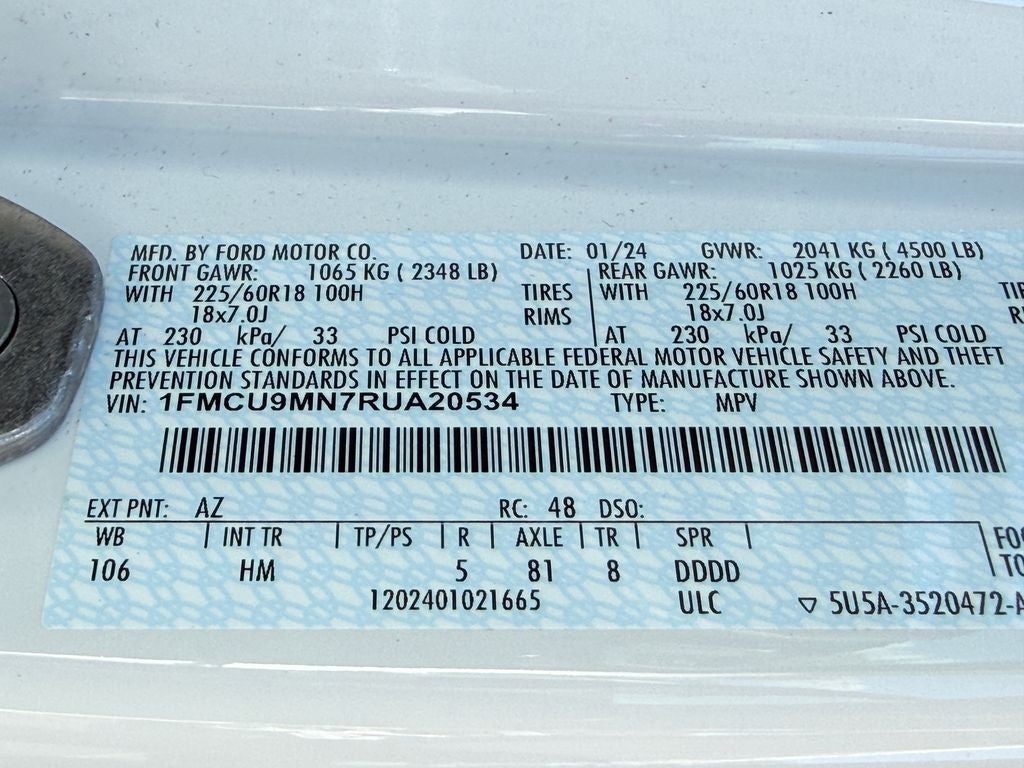 2024 Ford Escape ST-Line FORD GOLD CERTIFIED