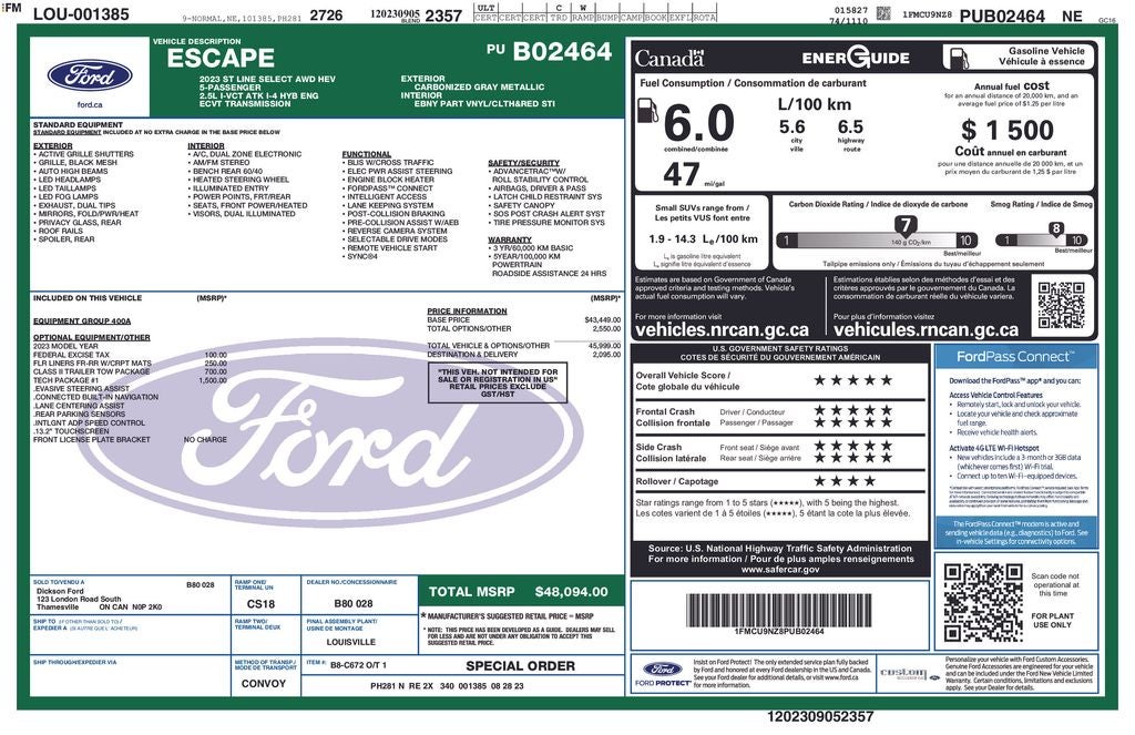 2023 Ford Escape Hybrid ST-Line Select Certified AWD Near Milwaukee WI