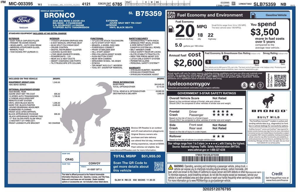 2025 Ford Bronco Big Bend
