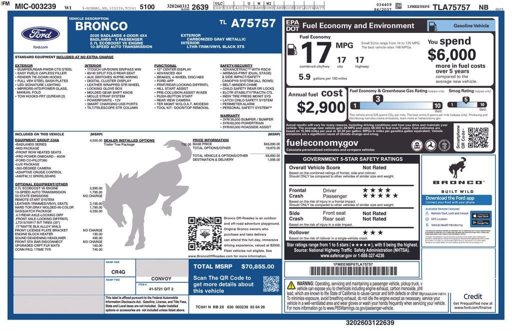 2026 Ford Bronco Badlands
