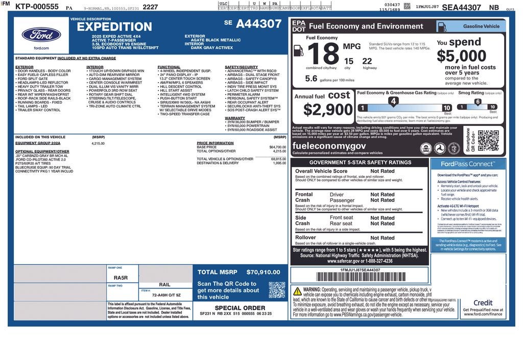 2025 Ford Expedition Active FORD GOLD CERTIFIED