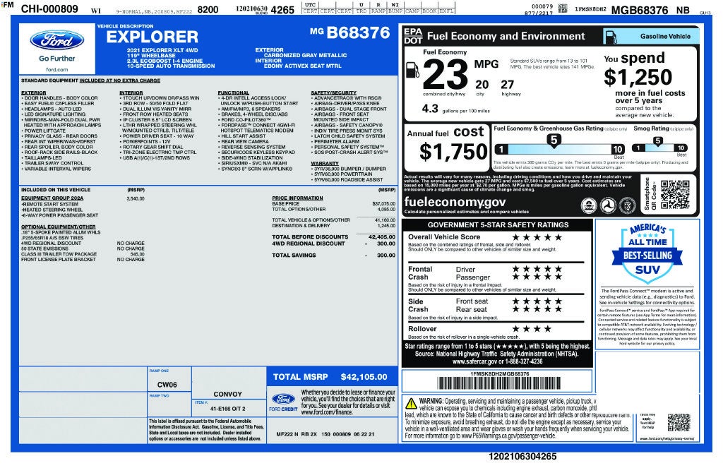 2021 Ford Explorer XLT FORD BLUE CERTIFIED