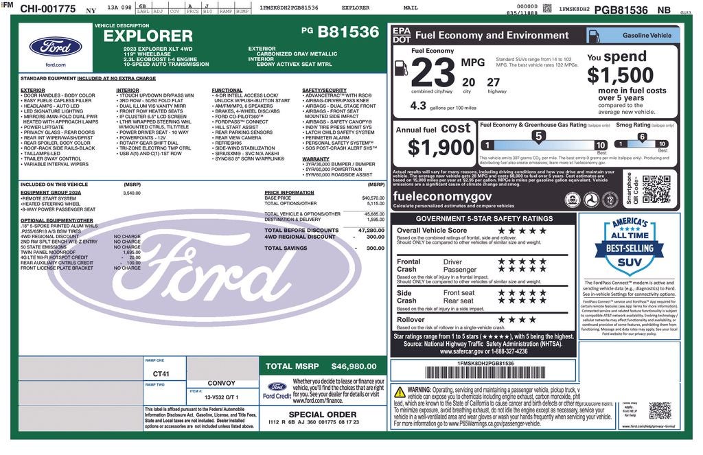 2023 Ford Explorer XLT FORD GOLD CERTIFIED