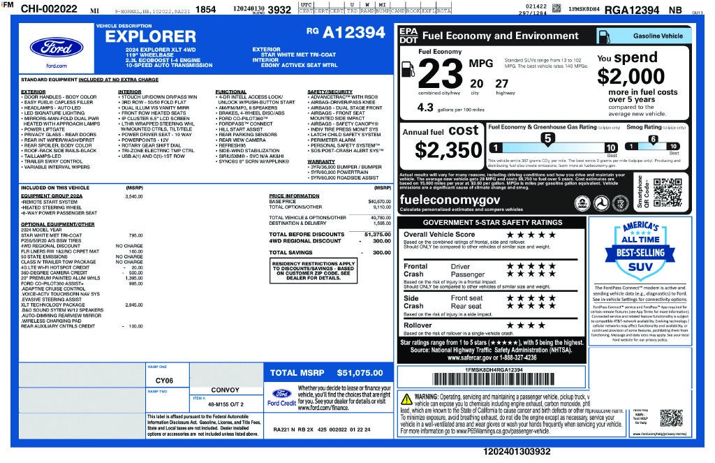 2024 Ford Explorer XLT FORD GOLD CERTIFIED