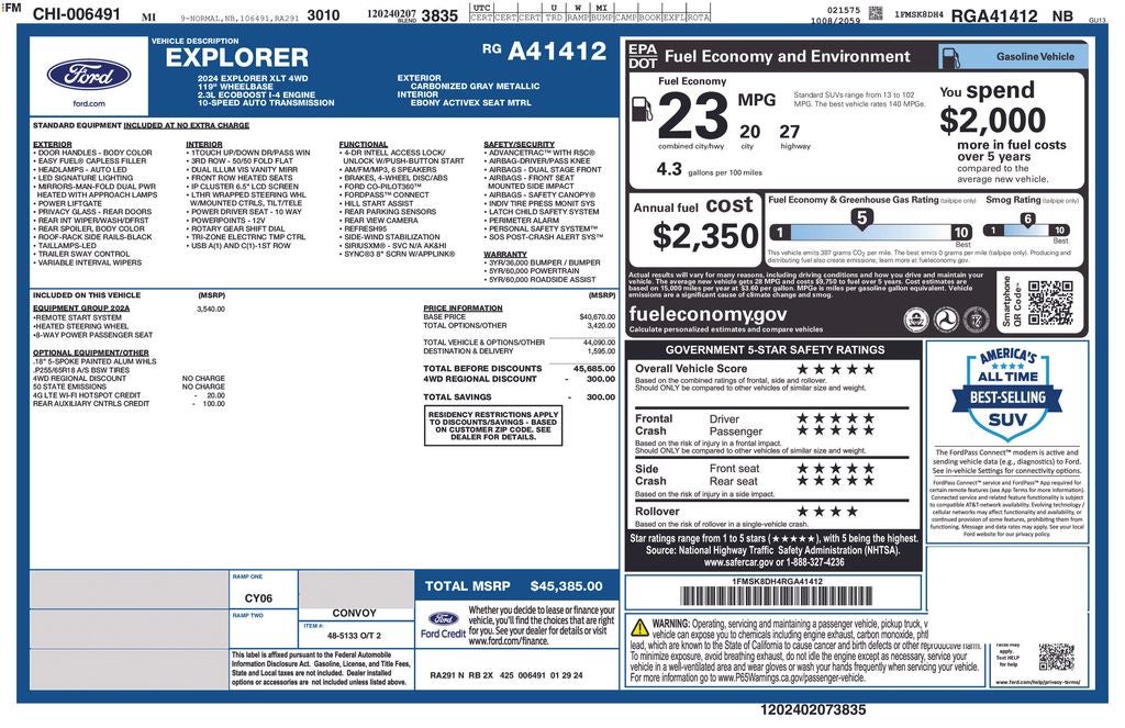 2024 Ford Explorer XLT Certified 4WD Near Milwaukee WI