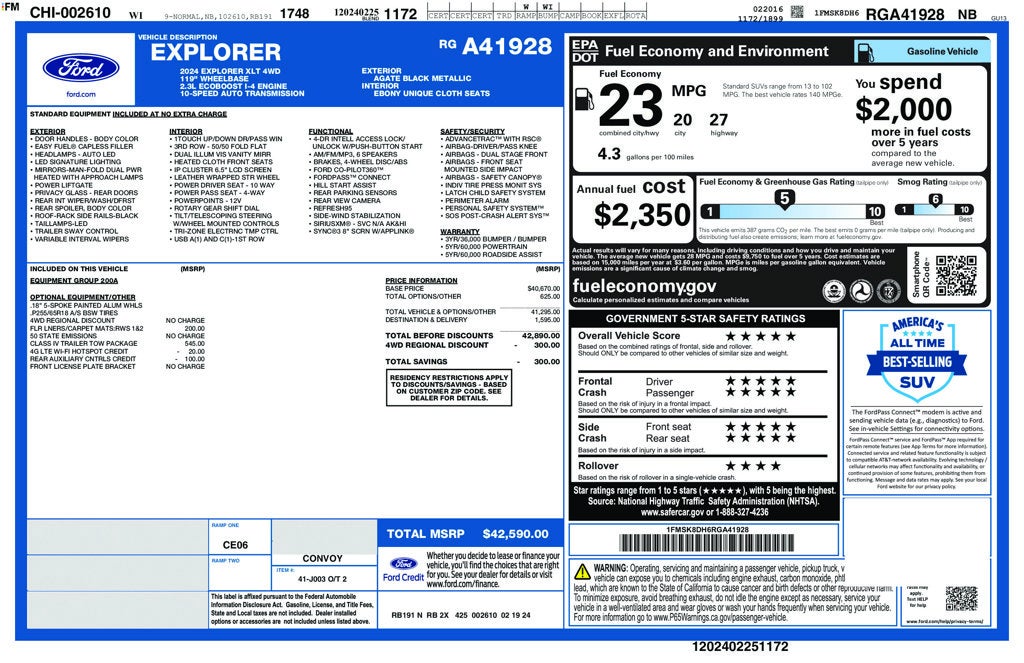 2024 Ford Explorer XLT FORD GOLD CERTIFED