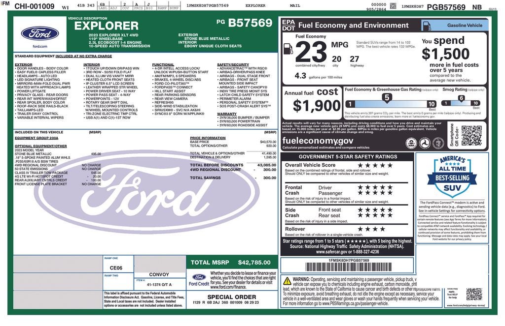 2023 Ford Explorer XLT FORD GOLD CERTIFIED