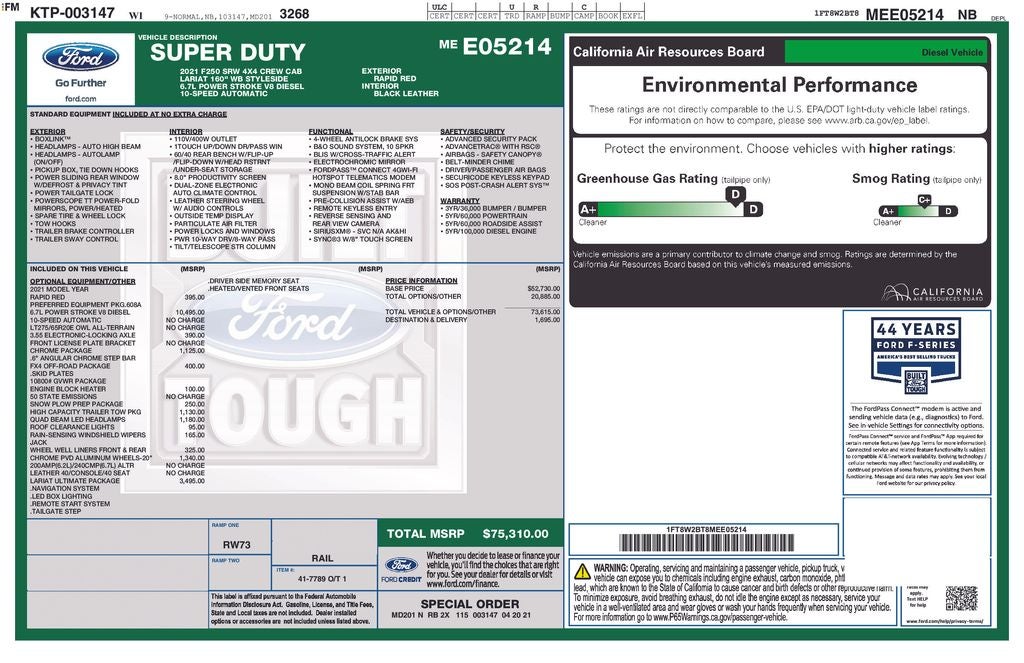 2021 Ford F-250SD Lariat FORD BLUE CERTIFIED