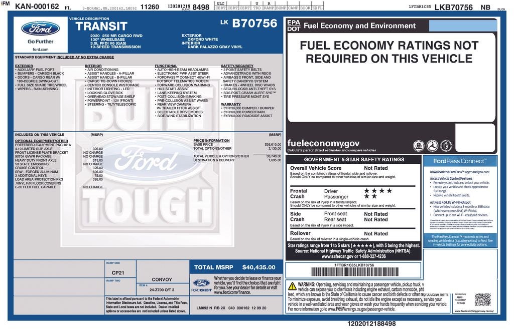 2020 Ford Transit-250 Base Blue Certified Near Milwaukee WI