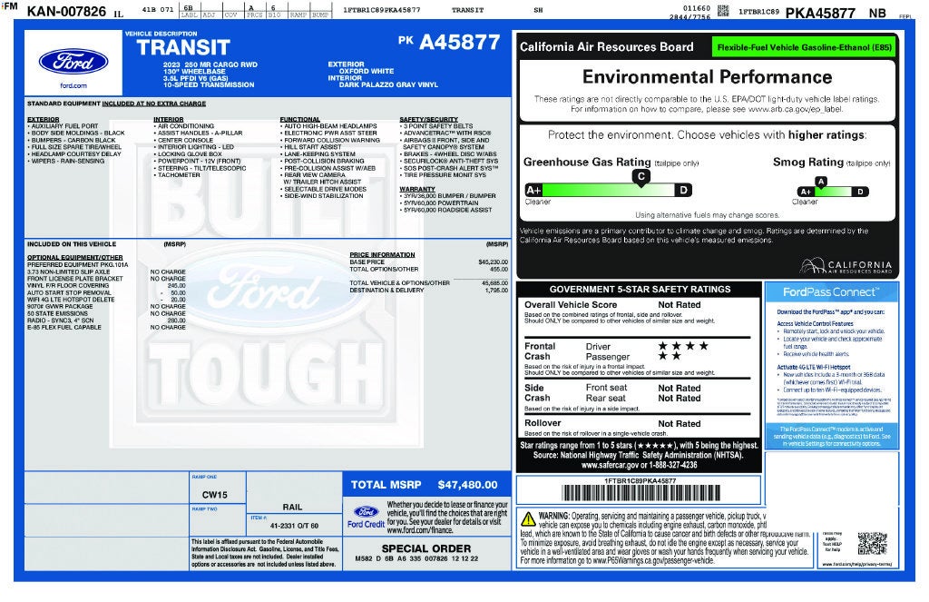 2023 Ford Transit-250 Base FORD GOLD CERTIFIED