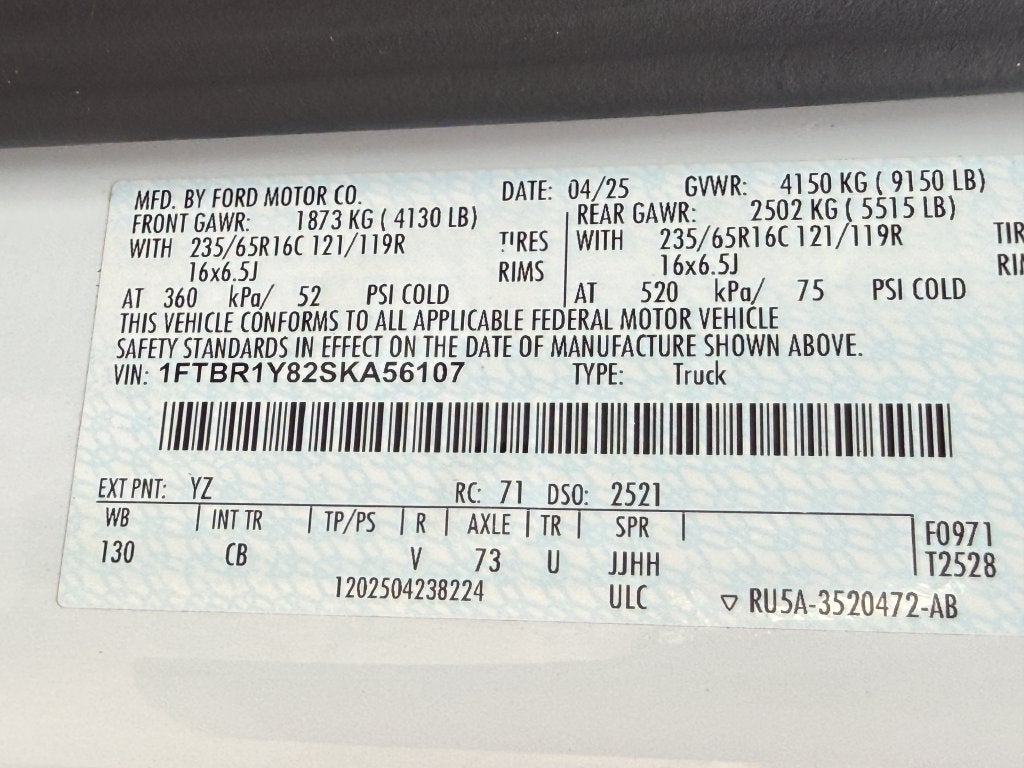 2025 Ford Transit-250 Base FORD GOLD CERTIFIED