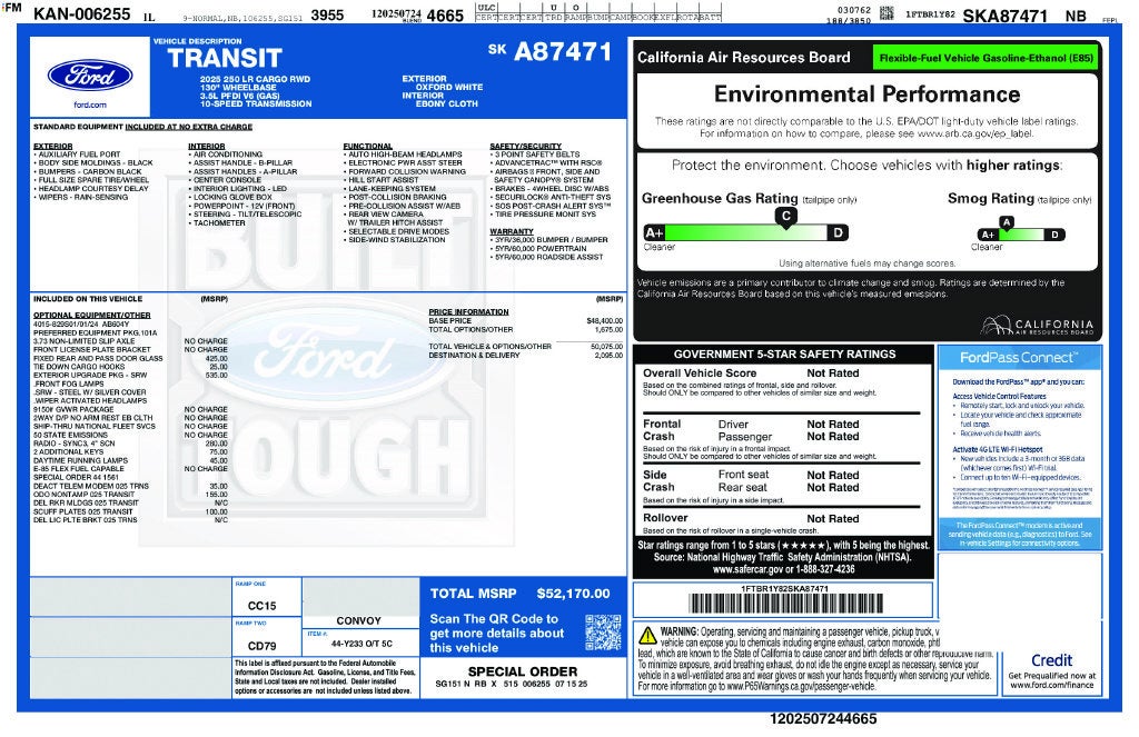 2025 Ford Transit-250 Base FORD GOLD CERTIFIED