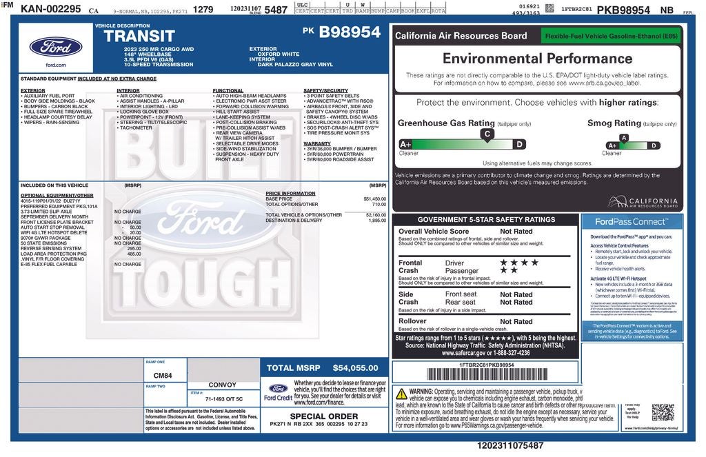 2023 Ford Transit-250 Base FORD GOLD CERTIFIED