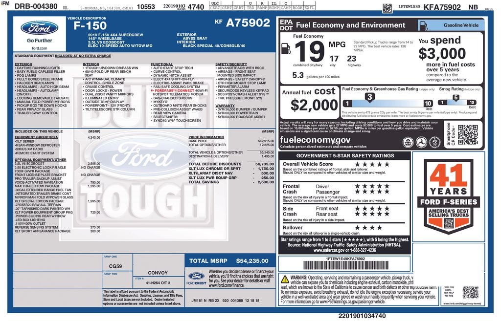 2019 Ford F-150 XLT FORD BLUE CERTIFIED