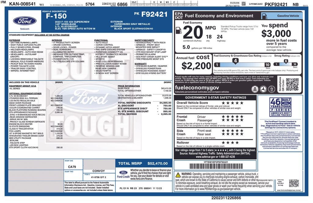 2023 Ford F-150 XL STX APPEARANCE PACKAGE