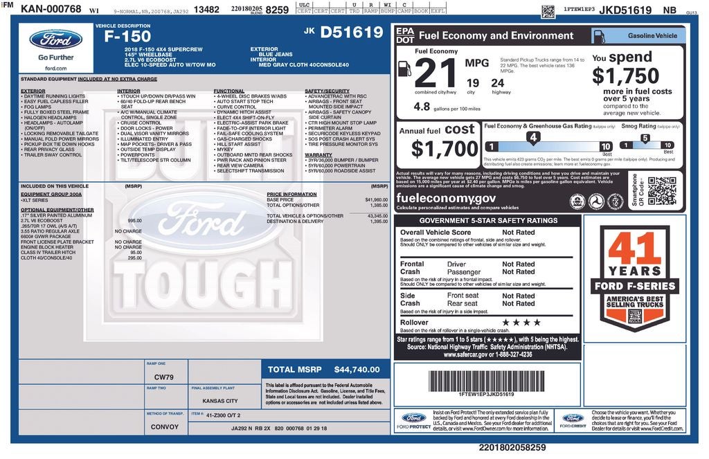 2018 Ford F-150 XLT Blue Certified 4WD Near Milwaukee WI