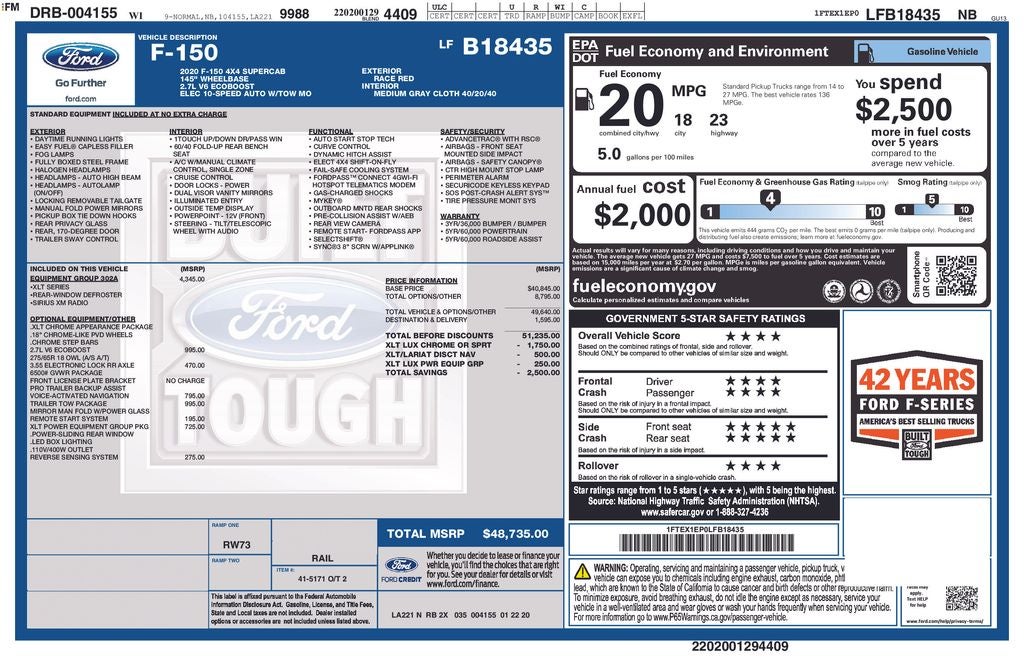 2020 Ford F-150 XLT Blue Certified 4WD Near Milwaukee WI