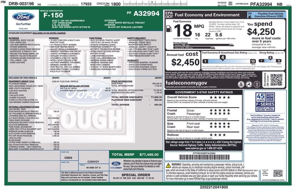 2023 Ford F-150 Platinum Certified 4WD Near Milwaukee WI