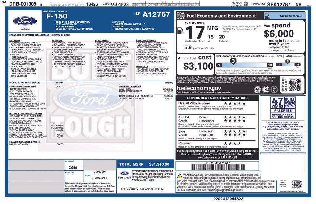 2025 Ford F-150 Tremor Certified 4WD Near Milwaukee WI