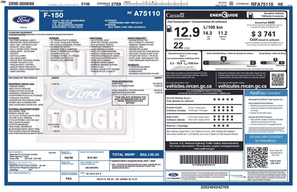 2024 Ford F-150 Tremor FORD GOLD CERTIFIED