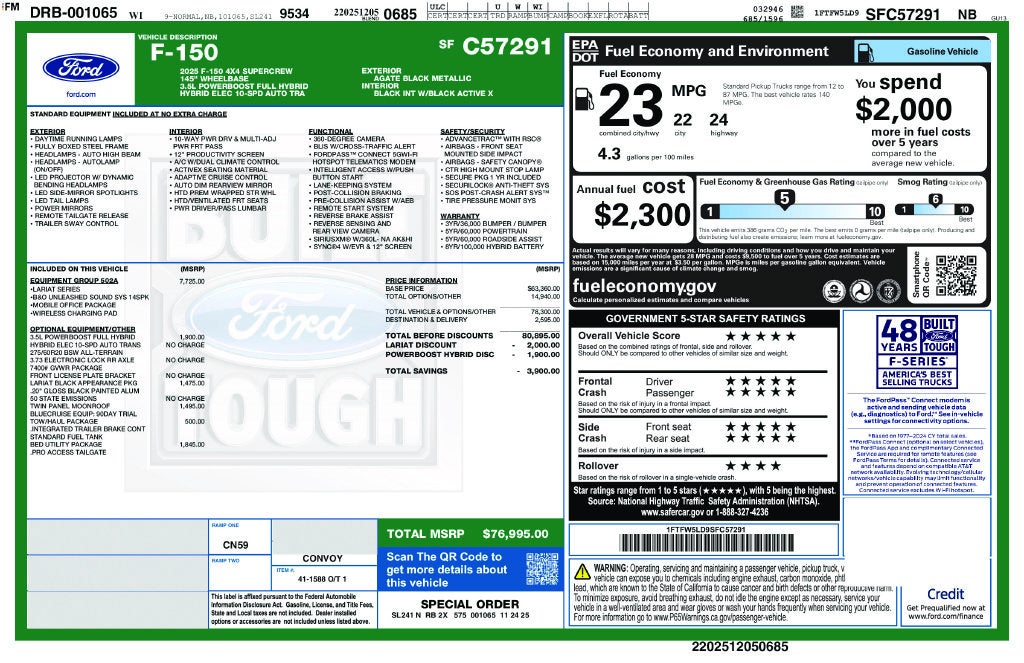 2025 Ford F-150 Lariat FORD GOLD CERTIFIED