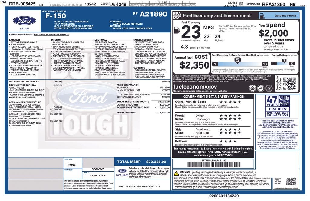 2024 Ford F-150 Lariat FORD GOLD CERTIFIED