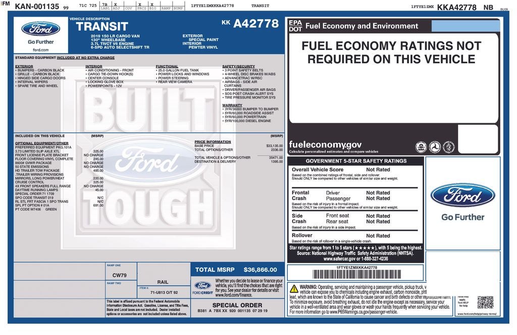 2019 Ford Transit-150 Base Blue Certified Near Milwaukee WI