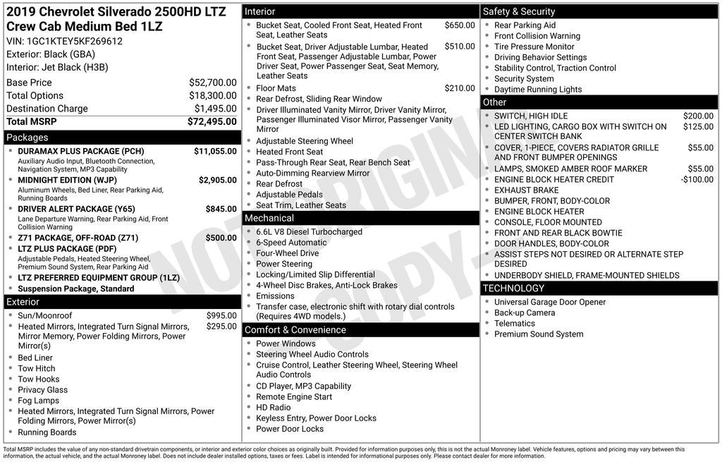 2019 Chevrolet Silverado 2500HD LTZ Midnight Edition Blue Certified 4WD Near Milwaukee