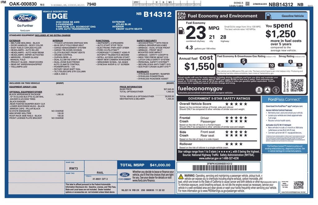 2022 Ford Edge SE Certified AWD Near Milwaukee WI
