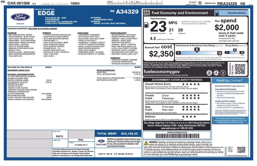 2024 Ford Edge SEL Certified AWD Near Milwaukee WI