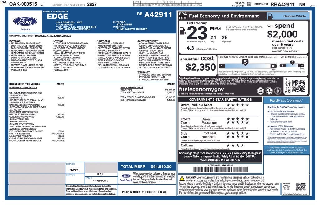 2024 Ford Edge SEL Certified AWD Near Milwaukee WI