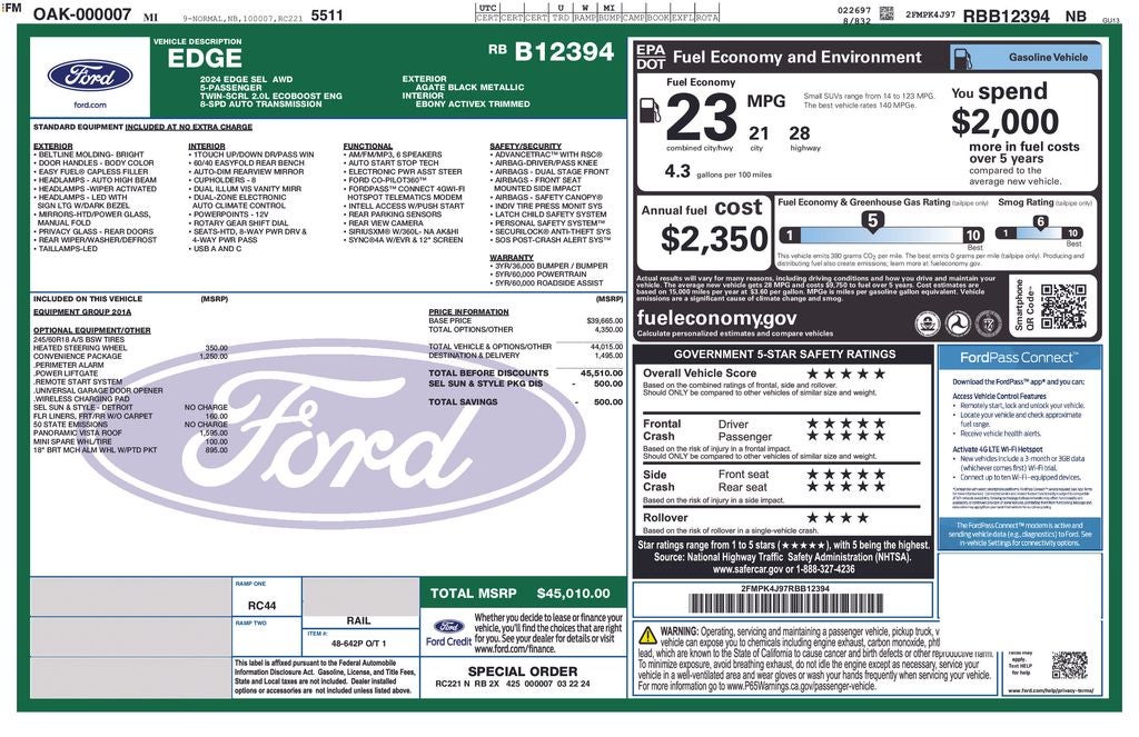 2024 Ford Edge SEL FORD GOLD CERTIFIED