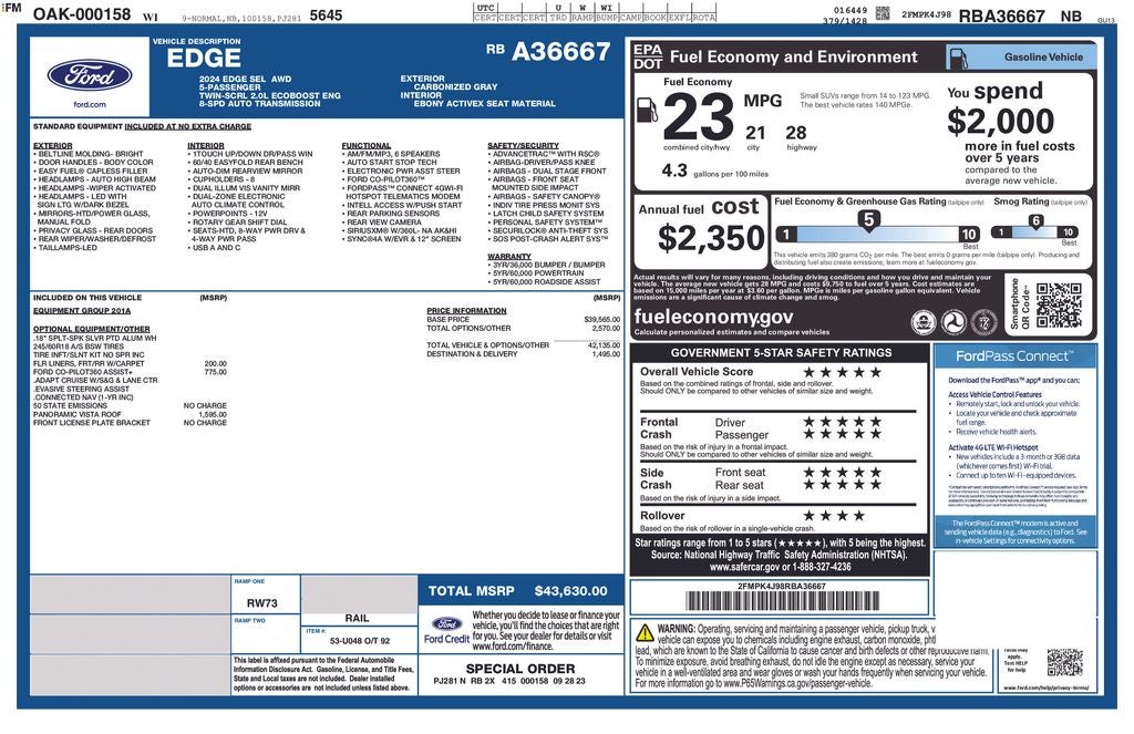 2024 Ford Edge SEL Certified AWD Near Milwaukee WI