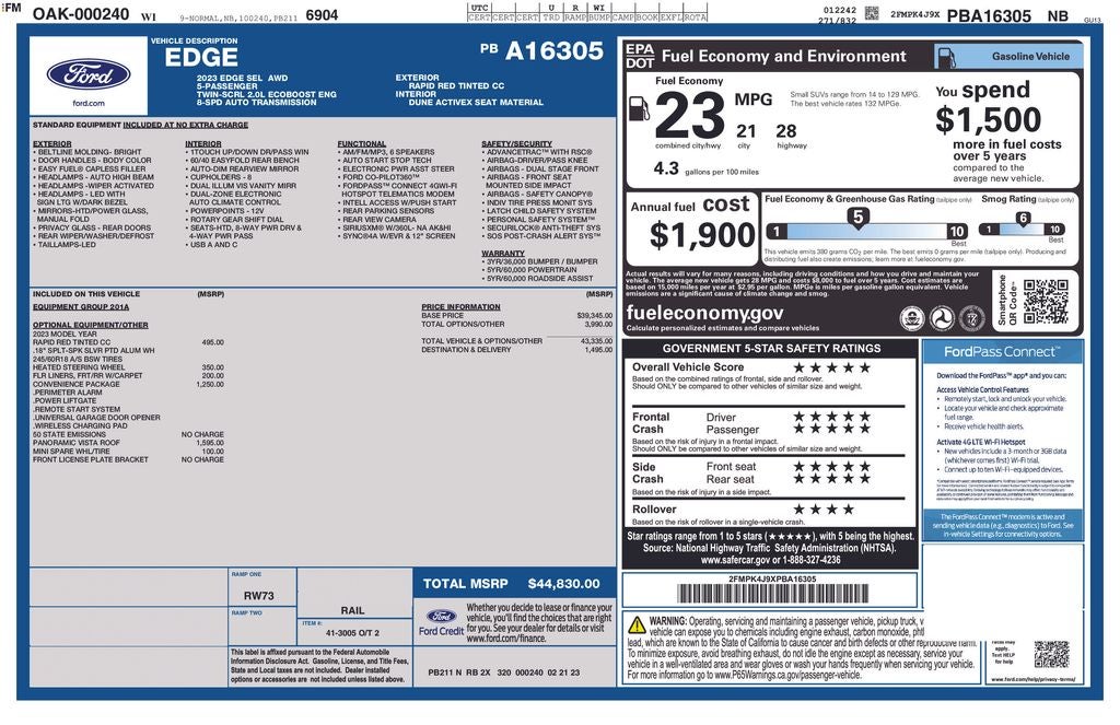 2023 Ford Edge SEL Certified AWD Near Milwaukee WI