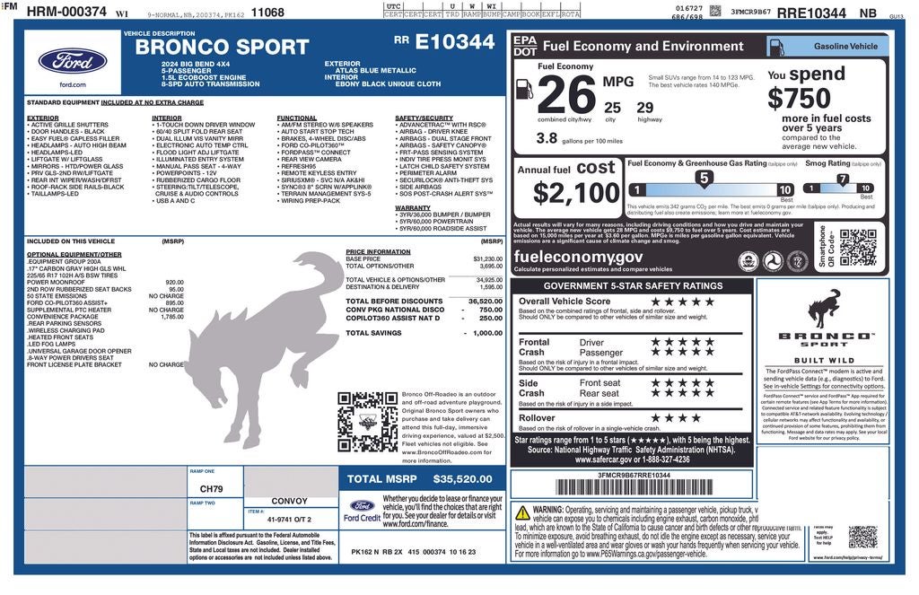 2024 Ford Bronco Sport Big Bend Certified 4WD Near Milwaukee WI