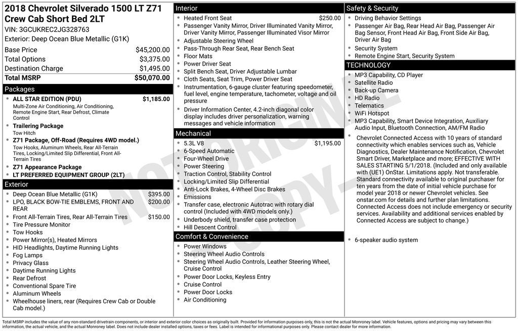 2018 Chevrolet Silverado 1500 LT FORD BLUE CERTIFIED