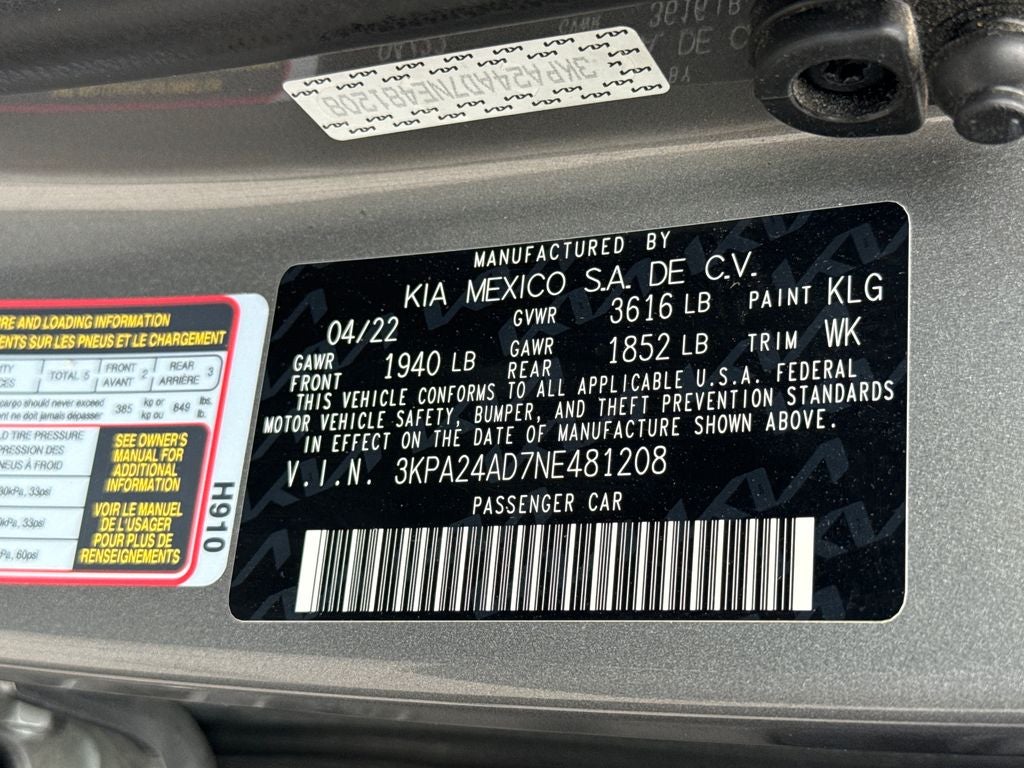 2022 Kia Rio S FORD BLUE CERTIFIED
