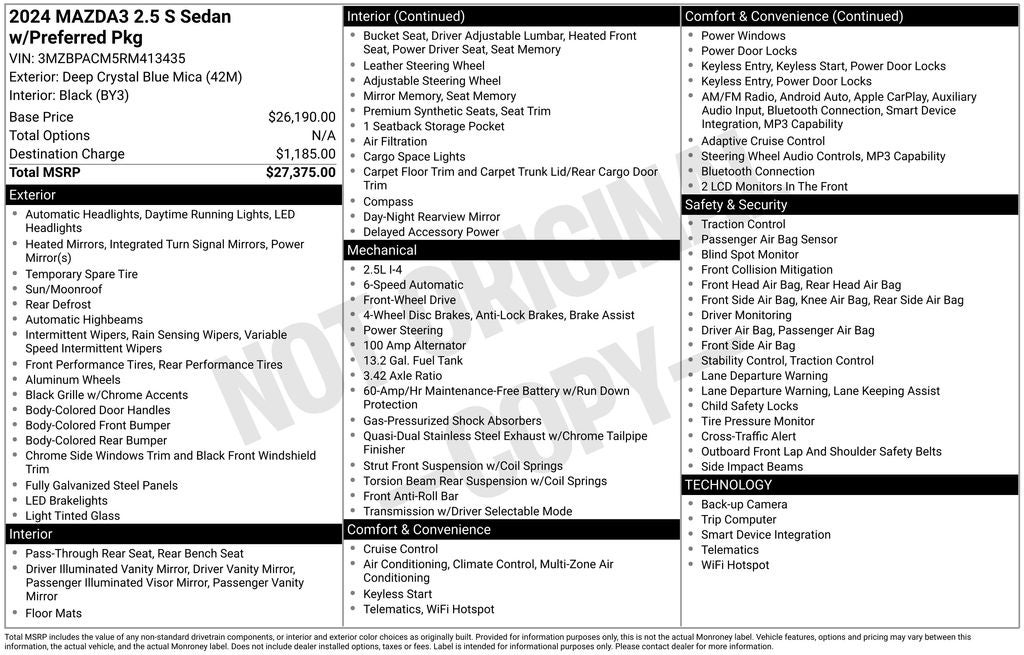 2024 Mazda Mazda3 2.5 S Preferred Package Blue Certified Near Milwaukee WI