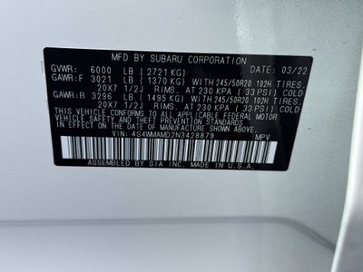 2022 Subaru Ascent Limited FORD BLUE CERTIFIED