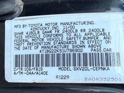 2001 Toyota Camry LE 2.2L 4CYL GREAT FUEL ECONOMY