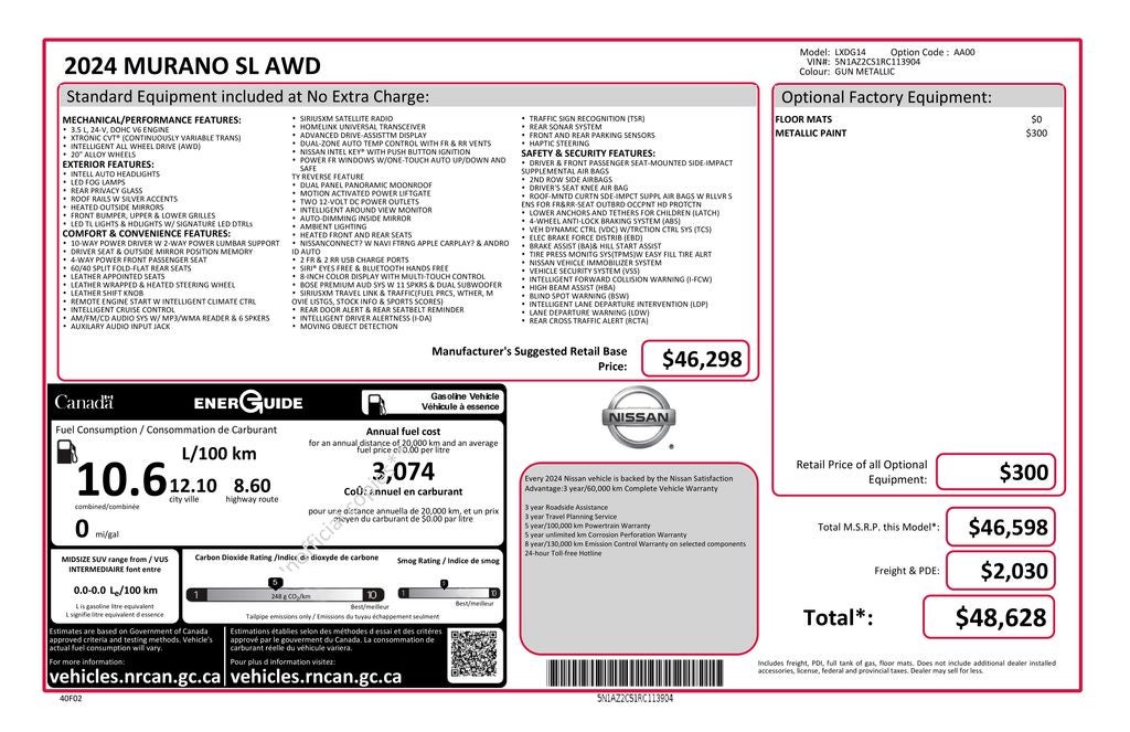 2024 Nissan Murano SL Blue Certified AWD Near Milwaukee WI