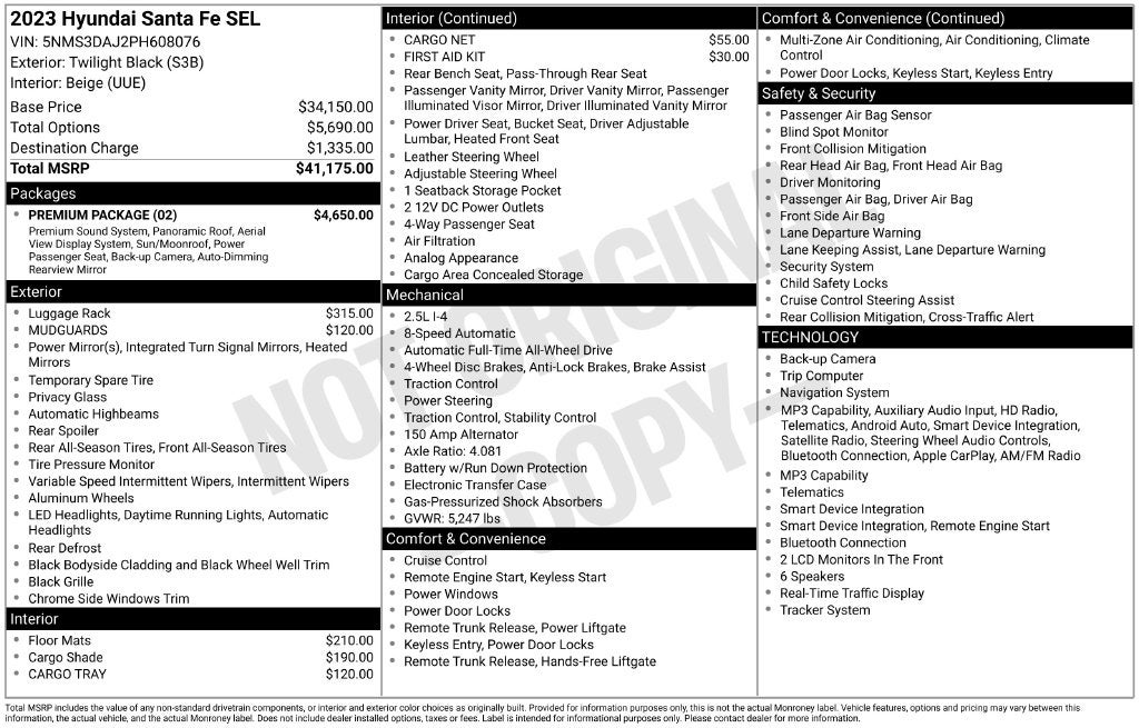 2023 Hyundai Santa Fe SEL FORD BLUE CERTIFIED