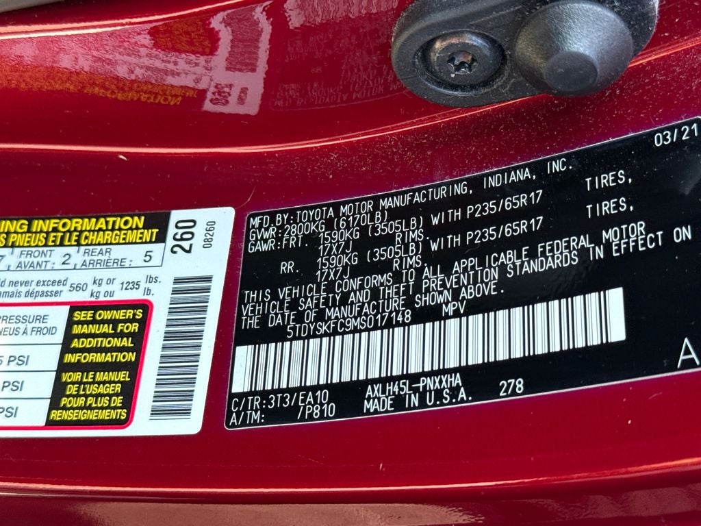2021 Toyota Sienna XLE 7 Passenger